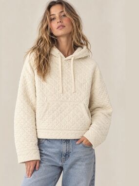 For Days Quilted Hoodie Pullover WT2029 Cream color XXL/ /XL